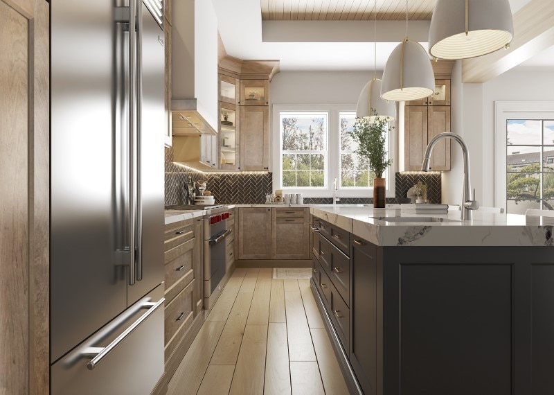 Natural wood kitchen